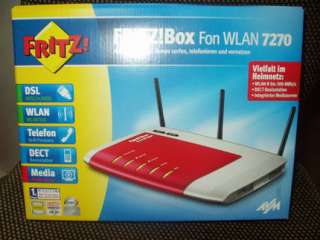 AVM FRITZBox FonWLAN 7270 300 Mbps 4 Port 10/100 Wireless Neu OVP in 