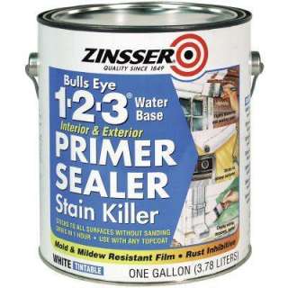 ZinsserBulls Eye 1 2 3 1 Gal. Water White Interior/Exterior Primer and 