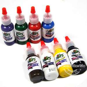   Set of Top 8 Colors Safe Tattoo Ink Pigment 1/2 oz 15 ml Supply  