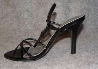 NEW CLASSIFIED Womens Black or White Patent Strappy High Heel Shoe 