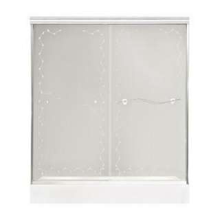   57 in. to59 1/2 in. W Shower Door in Chrome with 6MM Clear Vine Glass
