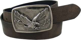 NWT Levis 40 mm Eagle Plaque Bridle belt with Snap Closure Mens 
