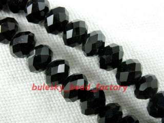 P20pcs Faceted Glass Crystal Gemstone Bead 12mm Black  