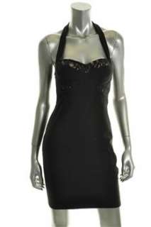 FAMOUS CATALOG Moda Black Cocktail Dress Lace Trim Sale M  