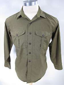 Vintage BOY SCOUTS green long sleeve WOOL shirt men L  