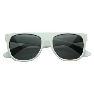 Square Block Flat Top Wayfarer Sunglasses 8066 White  