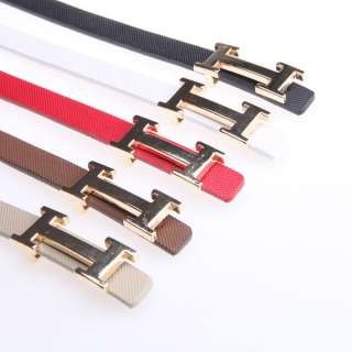 For Summer Women Candy Colors Multicolor Thin Belt H buckles Mini 
