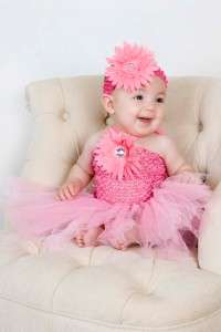 mo Pink Infant Baby Tulle Tutu & Headband  
