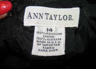 ANN TAYLOR Black cocktail dress & jacket w/beads Wom 14  