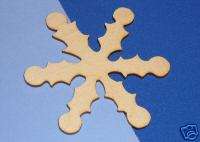 HOLLY SNOWFLAKES Unfinished Flat Wood Shapes 2HS1941C  
