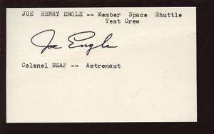 Joe Engle Astronaut Autographed Index Card B & E Holo  