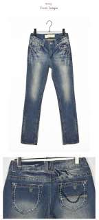 PACKAGE1*Ladies Faded Fashion Straight leg Non stretch Denim Jeans
