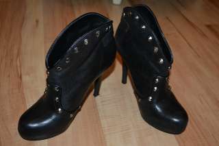 BCBG Generation Black Studded Shootie Boots FLOSSY 5.5 5 1/2  