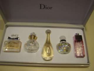 Gift Set 5 Miniature Perfume Bottles Dior France  
