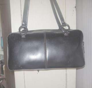KENNETH COLE Shiny BLACK LEATHER Shoulder Handbag/Purse  