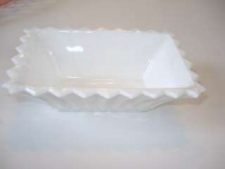Vintage White Milk Glass Dish 2.5x 6x Rectangle  