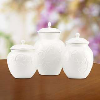 Lenox Opal Innocence Carved Canisters Set of 3  