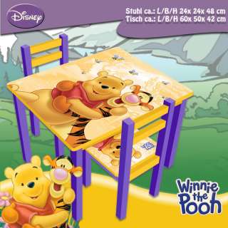 Disney Kindersitzgruppe Winnie the Pooh   Set 2 Stühle mit Lehne und 