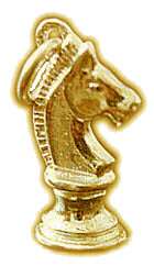 Chess The Knight Horse Gold pltd pendant Charm Jewelry  