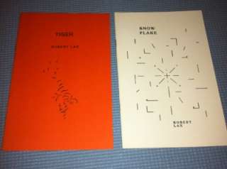 lot of 2 *ROBERT LAX* POETRY BOOKS ~ SNOW FLAKE & TIGER  