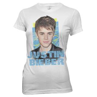 JUSTIN BIEBER   Face Picture   Official Girlie T SHIRT top Brand New S 
