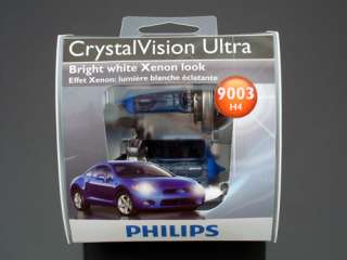 Philips Crystal Vision Xenon White H4 9003 HB2 Bulbs  