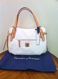 NEW DOONEY & BOURKE White NINA Large Signature Logo and Shoulder Bag 