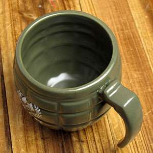 Handgranate Tassen Handgranatentasse olivgrün für Armee / Zuhause 
