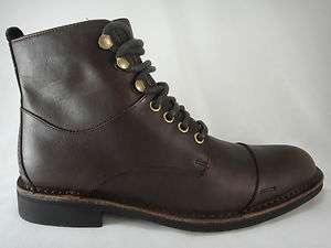 Cole Haan Mens Air Blythe Dark Brown Leather Cap Toe Lace up Casual 