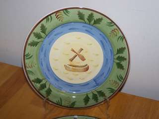 Timberline Canoe Green & Blue Salad Dessert Plate Bella  