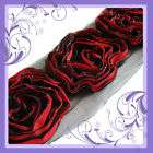 C1201 7cm Red Ruffle Lace Edge Rose dress Trim By Meter