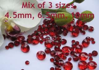 RUBY RED WEDDING TABLE DIAMONDS SCATTER CRYSTALS  
