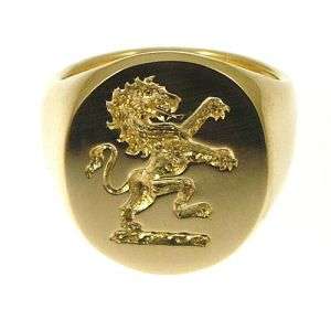 NEW 18ct 750 19.3g Gold Family Crest Signet Ring 16mm  