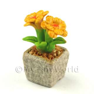 Dark Yellow Ceramic Flower Doll House Miniature (CFDY2)  
