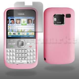 Baby Pink Silicone Case Cover for Nokia E5 &Screen Film  