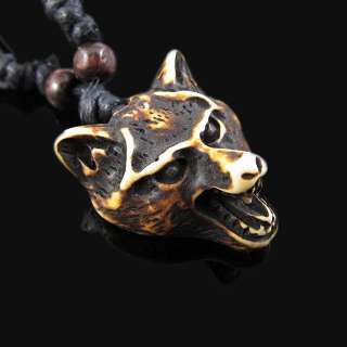 COOL ethnic tribal brown Wolf pendant necklace RH034  
