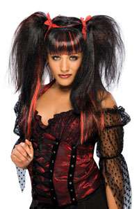 Lilith Fairy Black & Red Wig   Costume Wigs