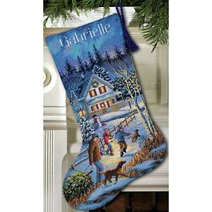 Dimensions Gold Collection Santa's Toys Stocking Counted Cross Stitch Kit, 16 Long