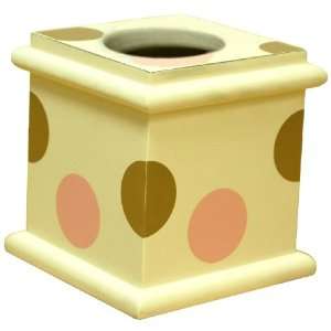  New Arrivals Tissue Box, Pink/Brown Polka Dot Baby