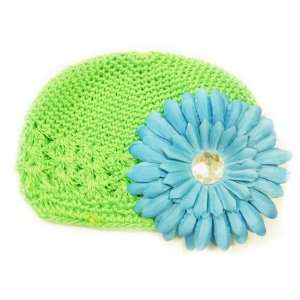   Fits 0   9 Months With a 4 Turquoise Gerbera Daisy Flower Hair Clip