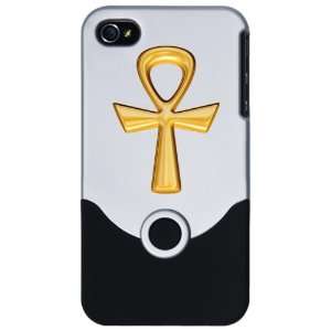   iPhone 4 or 4S Slider Case Silver Egyptian Gold Ankh 
