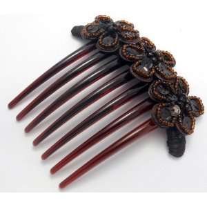  Lovely French Twist Hair Comb 7 TOOTH Brown Color 