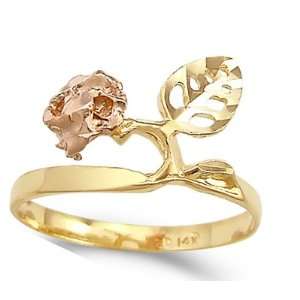   Leaf Fashion Ring 14k Yellow Gold Band, Size 5 Jewel Roses Jewelry