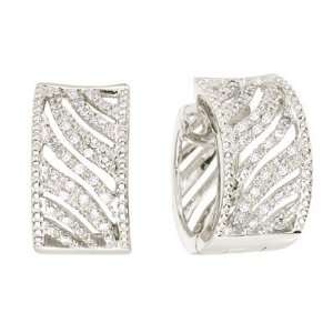  14K White Gold 1/4 ct. Diamond Huggie Earrings Katarina Jewelry