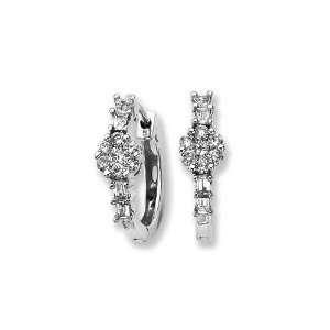  14K White Gold 3/8 ct. Diamond Huggie Earrings Katarina Jewelry