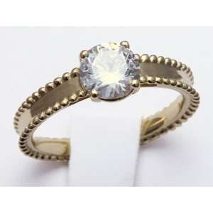  Gold, Moissanite Solitaire Engagement Ring (1ct /4 prong) Jewelry