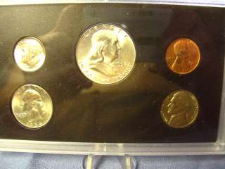 1954 P US MINT SET 5 COINS~ALL UNC.~NICE FRANKLIN FBL   