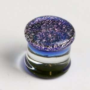  Dichro Solid Pyrex Plug in Purple, in 13/16 (Gauge), Sold 