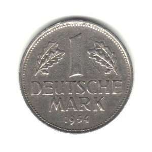  1954 J Germany Federal Republic 1 Mark Coin KM#110 