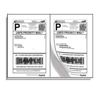 2000 SHIPPING POSTAGE LABELS/ 2 LABELS PER PAGE 8.5x5.5  